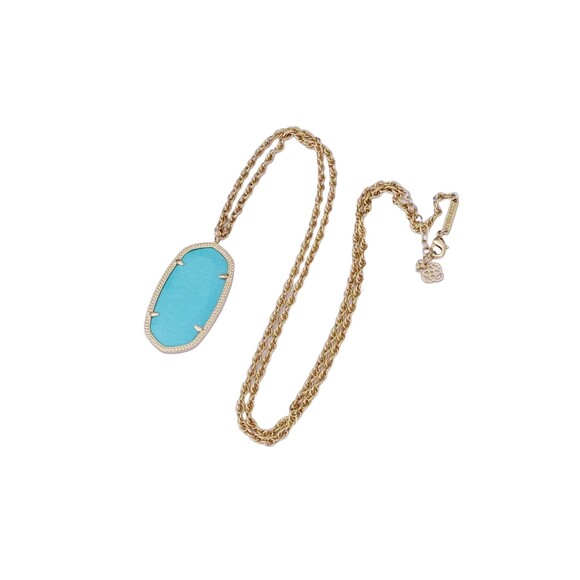 Kendra Scott Jewelry - Kendra Scott Turquoise Blue Petra Gold Pendant Necklace